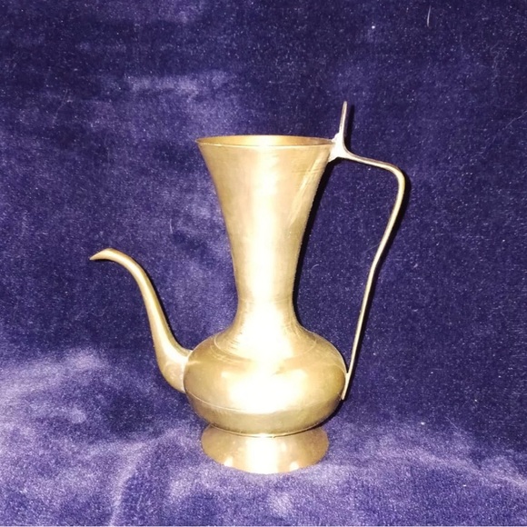 Miniature Antique Brass Ewer Water Pitcher Period Piece Genie Spout - Picture 2 of 10